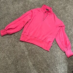 Women’s pink sweatshirt with buttons size Small